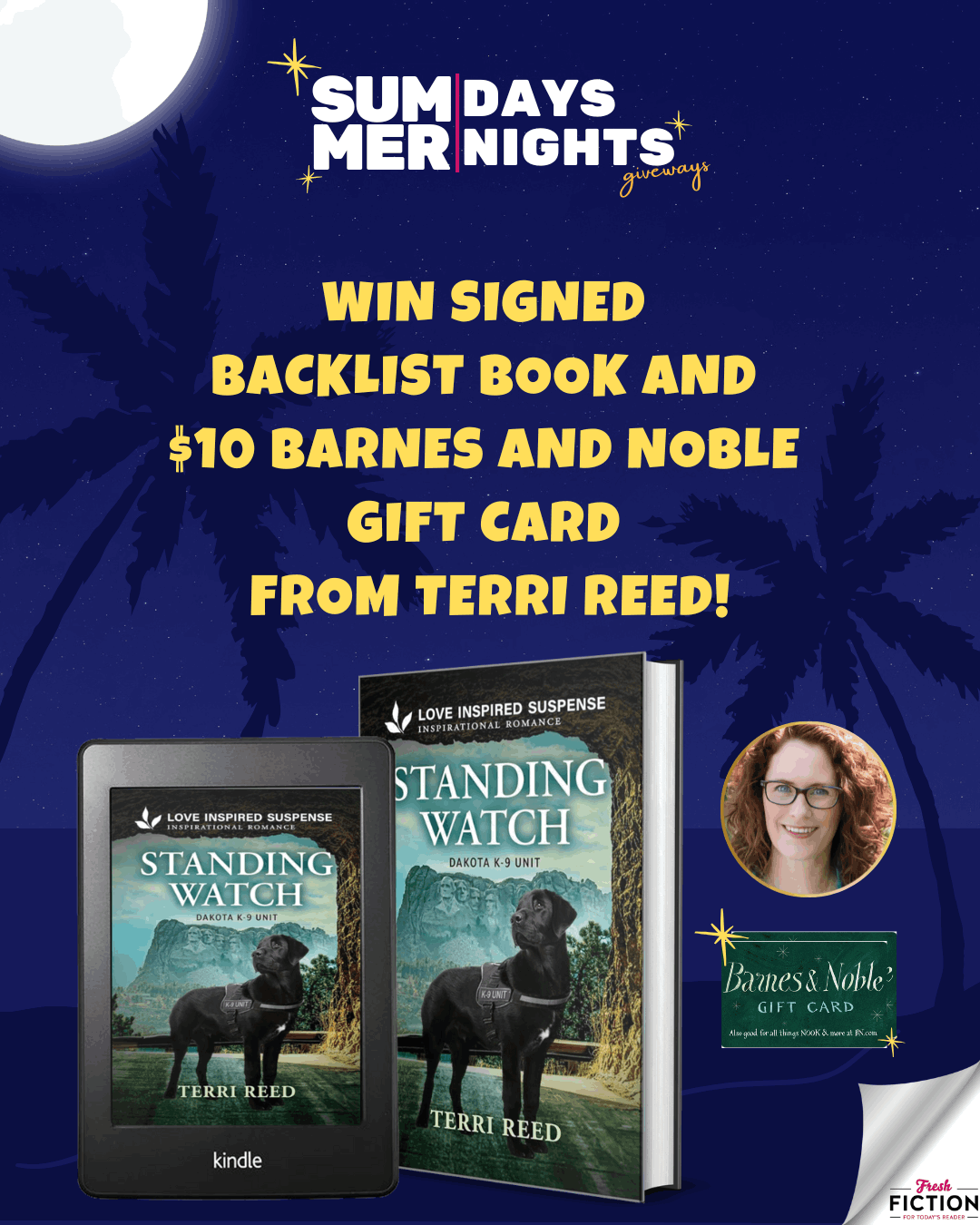 Enter to win STANDING WATCH + a $10 B&N Gift Card from Terri Reed!